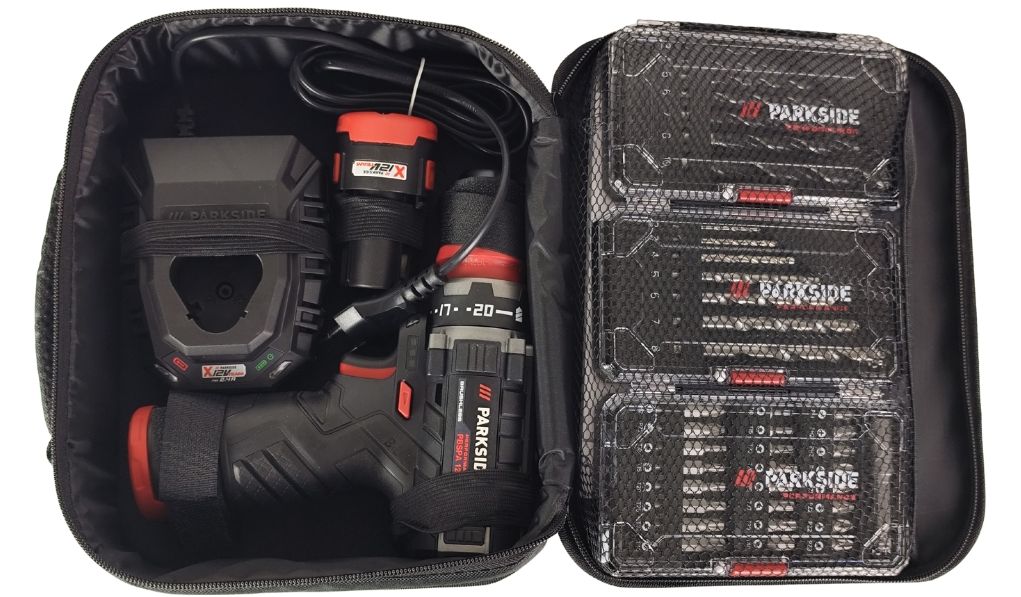 Parkside Performance AKU šroubovák 2x akumulátor, nabiječka, 3x příslušenství PBSPA 12 E4 (2)